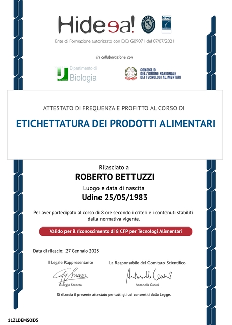 Attestato hideea