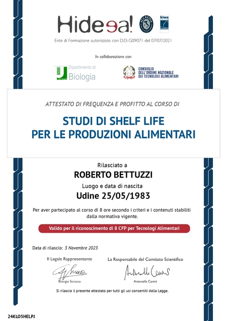 Shelf life prodotti alimentari hiddea