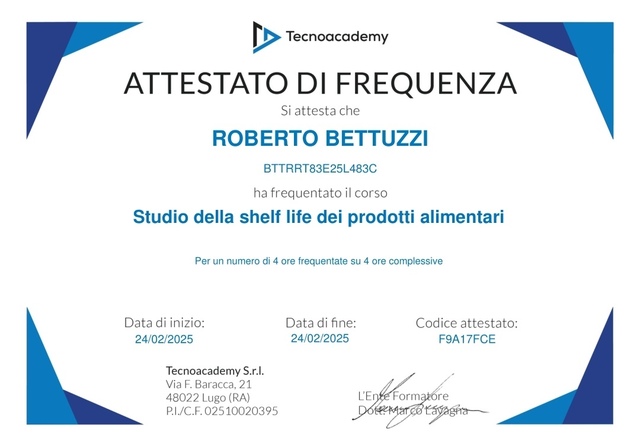 Attestato tecno academy 24 02 25