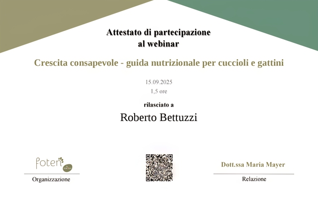 Attestato foten bettuzzi roberto