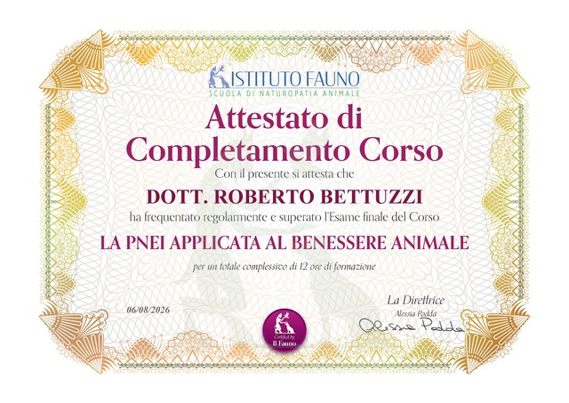 Attestato corso pnei bettuzzi roberto